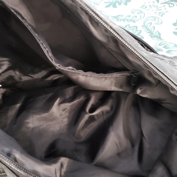 Vintage 100% Genuine Leather Multi-pocket 15"×11"x 4" Crossbody Bag Slingbag - Picture 6 of 12